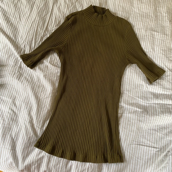 Frank & Oak Tops - Mockneck, ribbed Frank & Oak shirt